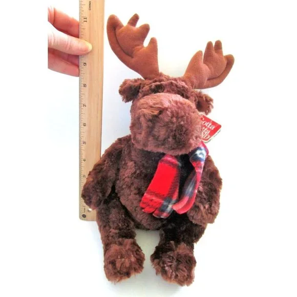 Vintage GUND Reindeer Maximus 44268 Plus Collection - Red Plaid Scarf  Tag Lovey - Picture 6 of 6